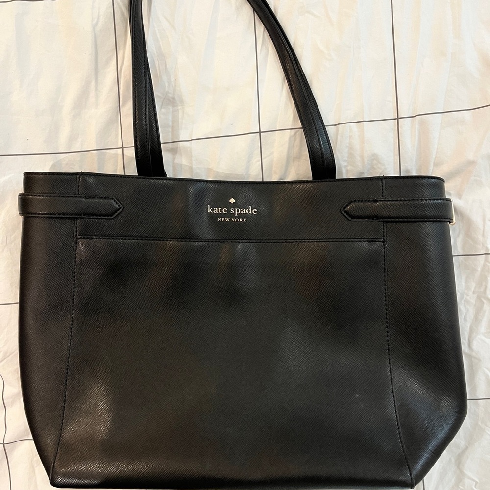 Kate Spade Black Leather Tote Bag